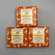 Crabtree & Evelyn OATMEAL AND WHEATGERM Triple Milled Soap Bar Set of 3-3x 3.5oz