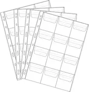 Daswit 12 Pocket Coin Pages, 10 Sheets Plastic Coin Holders Stamp Collector Supplies for Coin Stamp Currency Collection