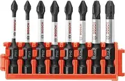 BOSCH CCSPHV208 8-Piece Assorted Set 2 In. Impact Tough Phillips Power Bits with Clip for Custom Case System