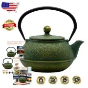 Compact 900ml Cast Iron Teapot - Heat Retaining with Stainless Steel Infuser