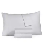 Sunham Haven Printed & Solid 350-Thread Count 4 Pc. Sheet Sets, Grey,Twin
