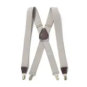 5000-KHAKI - Toneka Adjustable Polyelastic X Back Suspender with Drop Clip 5pcs