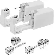 [SugarTang] Safe Piercing Earrings and Body Piercing Kits, Stainless Steel 4mm Cubic Zirconia Jewelry Ear Piercing Gun Sets