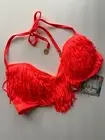 Luli Fama ~ TOP ONLY ~ PLUNGE push up fringe UNDERWIRE top ~ MEDIUM