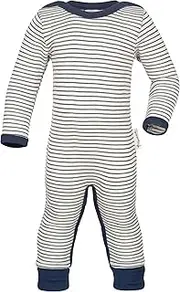 [Engel] Sleepsuit with Envelopes on The Legs, 70% Organic Wool, 30% Silk, Made in Germany