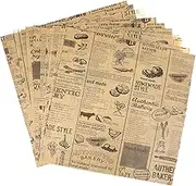 BEBEMOKO 50 Sheets Food Wrapping Paper Serving Basket Liners - Exquisite Plate Grease Resistant Oil Proof Wrap for Bread, BBQ, Dinner