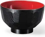 J-Kitchens φ110 Ebisu Turtle Soup Bowl (Soup Bowl, Bowl, Wan, Lacquerware), Black Vermilion, 4.3 x 4.3 x 2.6 inches (10.9 x 10.9 x 6.7 cm), ABS Resin, Made in Japan