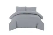 Pintuck Pinch Pleated Bedding Quilt Cover Doona Duvet Set 3Pcs Super King Grey