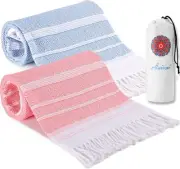 2 Packs Turkish Beach Towels Quick Dry Sand Free Soft Absorbent Extra Large Xl
