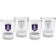 AFL Shot Glass Set of 4 - Fremantle Dockers - 50ml