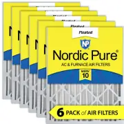 Nordic Pure 20x20x4 (3 5/8) Pleated MERV 10 Air Filters 6 Pack