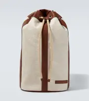 [Brunello Cucinelli] Brunello Cucinelli Leather-trimmed canvas backpack