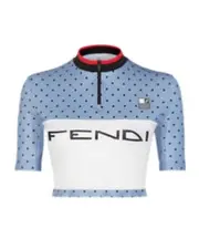 Light blue polka dot Lycra top S light blue