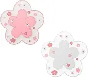 Sakura Coffee Cup Mat Kawaii Coaster 2PCS Cute Cherry Blossom PVC Home Tea Mug Pink Flower Pattern Durable Anti-Skid Pot Bowl Pad Placemat for Desk Drink Table Decor Kawaii Accessories