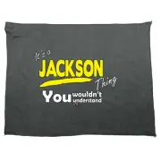 Jackson V1 Surname Thing - Novelty Tea Towel cleaning cloth Dish Kitchen Gift