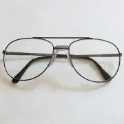 Aviator Large Bifocal Reading Glasses Men's Steel Gray Metal Frame +1.75 Power