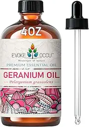 Geranium Essential Oil 4 Oz, Pure Geranium Oil for Skin Hair Massage Aromatherapy Diffuser- 4 FL Oz