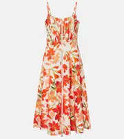 [Zimmermann] Zimmermann Tranquillity floral linen midi dress AU 14 multicoloured