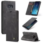 CaseMe Samsung Galaxy S8+ Plus Classic Leather Folio Case Cover Skin [Black]