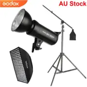 Godox SK300II 2.4G Studio Flash + 60x90cm Grid Softbox + Light Stand Boom Arm