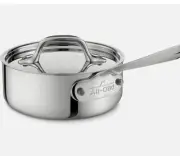 (NEW) All-Clad D3 Stainless-Steel Saucepan with Lid, 1 Qt.