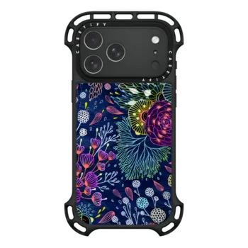 iPhone 17 Pro Max Ultra Bounce Case MagSafe Compatible Dark Floral