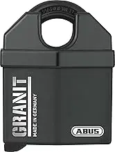 ABUS Granite Padlock 37/60 for Outdoor Use - Made of Hardened Special Steel - Key with LED Light - with ABUS Plus Disc Cylinder - ABUS Security Level 10 - Black
