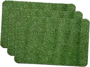 HIAKDOFT 3Pcs Artificial Grass Door Mat Realistic Fake Turf Rug for Use Non Slip Floor Mat for Home Entry Patio Decor and Landscaping