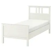 HEMNES bed frame, white stain/Luröy, Single