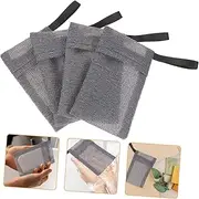 Vaguelly 4Pcs Exfoliating Soap Pouches Mesh Soap Bags for Bar Soap Soap Storage Bags for Bathing Face Washing Skin Friendly for Deep Cleansing and Easy Foaming