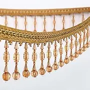 Fringe Trim，Curtain Tassels， 3 Meter Beaded Pendant Tassel Fringe Hanging Crystal Beads Braid Fabric Edging Sewing Trims for DIY Curtain Lampshades(Gold)