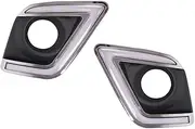 2Pcs LED Daytime Running Light Fog Light DRL Turn Signal Light for Toyota Hilux Revo Vigo 2015 2016 2017-White