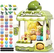 Dinosaur Claw Machine for Kids,Electronic Arcade Game Machine with Music,Kids Vending Machine Boys Birthday Gifts Toys Age 3+ Years,Includes 20 Plush & 12 Dinosaur Accessories(Middle)