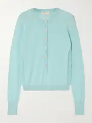 [Diotima] Diotima - Barton Pointelle-knit Cashmere Henley Sweater - Blue - 2 2 Blue