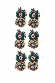 PLSCS Piglet & Eeyore Bauble Planar/Acrylic Flatback Pk6 DIY Earrings/Bow/Craft