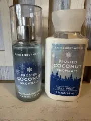 Bath & Body Works Frosted Coconut Snowball Travel Size Set X2 Lotion Mist Spray