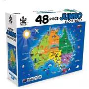 48-Piece Jumbo Floor Aussie Map Puzzle for Kids - Puzzle Master Australia Map