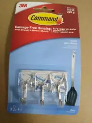 NE 3M COMMAND 17067CLR CLEAR WIRE ADHESIVE SMALL HANGER HOOKS STRIPS 4372744