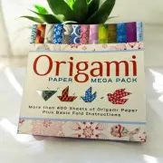 Origami Paper Mega Pack, 400 Sheets 6” Squares + Fold Instructions Art Craft