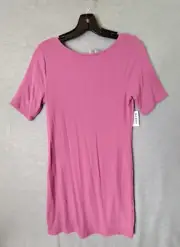 Old Navy Womens Dress Medium M Purple Mini Rib Knit Stretch Casual Shift New