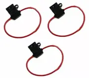 16 Gauge ATC ATO In-Line Fuse Holder Wire Copper 12V Blade Waterproof 3 Pack