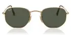 Ray-Ban RB3548N Hexagonal Metal Flat Lenses 001 Unisex Sunglasses
