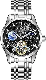 [DAXIAOYU] Mens Watches Luxury Business Automatic Mechanical Wristwatch Tourbillon Waterproof Watch Moon Phase