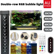 LED Aquarium Light RGB Air Bubble Fish Tank Strip Lights Bar Lamp Remote Control