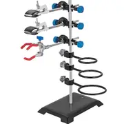 600mm Chemistry Lab Stand with Adjustable Clips & Hoops, Stainless Steel