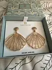House of Harlow 1960 Gold Scallop Shell Stud Earrings GOLD NEW!