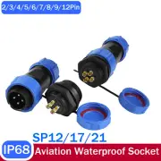SP13/17/21 IP68 Waterproof Plug and Panel Socket Connector Aviation 2 to 12 Pin