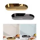 Serving Tray Decorative Tray Cosmetic Perfume Makeup Display Metal Oval Jewelry