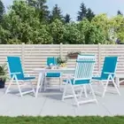 vidaXL Garden Highback Chair Cushions 4 pcs Blue 120x50x3 cm Fabric