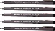 Staedtler 0.8 mm Pigment Liner Fineliner Sketching Drawing Drafting Pens Pack of 5